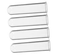 SEWACC Lot de 4 Tubes de Verre Hydroponiques pour Propagation de Plantes, Vase Tube Soliflore Transparent 3,7x4,7x15 Cm, pour Bureau et Décoration Intérieure, Récipient en Verre Solide