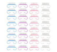 SEWACC Lot de 40 Brosses à Ongles Ergonomiques Antidérapantes pour Nettoyage Précis des Espaces Inter-Ongles Couleurs Assorties Rose Bleu Violet Transparent Outils Polyvalents pour