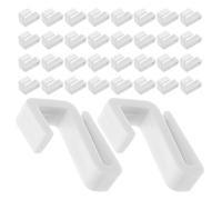 SEWACC Lot de 40 Crochets de S Plastiques Plats 2 Mm Blanc Crochets à Clip sans Clous pour Rangement Polyvalent Organisation Cuisine Salle de Bain et Placard et Gain de Place
