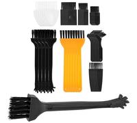 SEWACC Lot de 48 Mini Brosses de Nettoyage pour Rasoir Électrique Poils Noirs et Orange Plastique Solide pour Interstices Fins et Entretien Quotidien des Accessoires de Rasage Homme