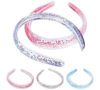 SEWACC Lot de 5 Bandeaux à Paillettes Effet Sable Mouvant, Accessoires pour Cheveux en Polycarbonate et Pvc, Bandeaux Rembourrés Colorés pour Femmes et Adolescentes, Coiffure et Usage