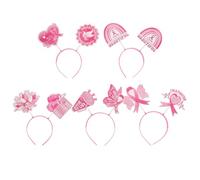 SEWACC Lot de 5 Bandeaux Cheveux Femme pour Fête Sensibilisation Cancer du Sein Accessoires Photo Légers et Colorés Couvre-Chefs Décoratifs pour Séance Photo et Événements Festifs
