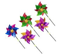 SEWACC Lot de 5 Moulins à Vent Épouvantails à Oiseaux Colorés Grand Modèle 24X50 CM en Matériau Solide Accessoires de Jardin Extérieur pour Vergers et Fermes