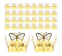 SEWACC Lot de 50 Boîtes à Bonbons en Papier Doré Forme Carrée Papillon Motifs Ajourés pour Anniversaire et Occasions Spéciales, Design Unique et Pratique