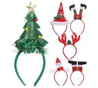 SEWACC Lot de 6 Bandeaux de Noël en Bois de Renne Accessoires Coiffure Festifs pour Femmes et Garçon et Filles Serrage-Têtes Légers et Confortables pour Fêtes de Fin d'Année et
