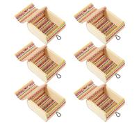 SEWACC Lot de 6 Coffres à Trésors en Bambou Colorés Mini Boîtes de Rangement Multifonction pour Bijoux Colliers et Petits Objets Organisateurs Compacts pour Bureau et Voyage