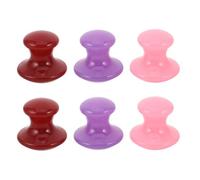 SEWACC Lot de 6 outils de massage facial en forme de champignon - Pierre Gua Sha pour le visage et le cou - Masseur de beauté en résine - Outil de soin du contour des yeux pour décongestionner et