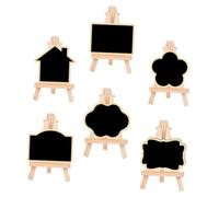 SEWACC Lot de 6 Petits Tableaux Noirs en Bois Décoratifs Chevalet Panneaux d'Affichage pour Messages Accessoires Maison Polyvalents pour Mariage Anniversaire et Décoration Intérieure