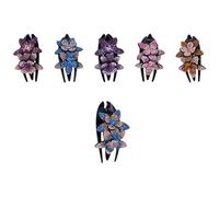 SEWACC Lot de 6 Pinces à Cheveux Bec de Canard à Trois Dents Petites Tailles Multicolores Décoration de Fleur en Strass Accessoires Légers pour Femme Mariage et Coiffure Quotidienne