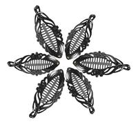 SEWACC Lot de 6 Pinces à Cheveux Fleur Charmantes en Plastique Noir Brillant, Grandes 14 Cm et Moyennes 11 Cm, Maintien sans Marque, pour Filles, Coiffure Quotidienne et Voyages