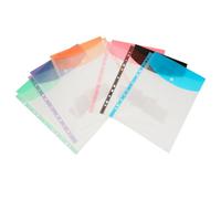 SEWACC Lot de 6 pochettes plastiques transparentes pour classeur - Pochettes extensibles à 11 trous avec fermeture à pression et étiquette - Plastique transparent - étanches A4 pour documents