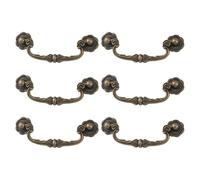 SEWACC Lot de 6 Poignées Vintage en Métal pour Meubles Entraxe 86 MM Poignées de Tiroir Rustiques Cuisine Salle de Bain et Commode Accessoires Décoratifs de Style Rétro