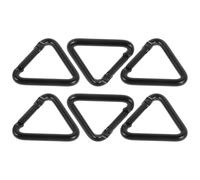 SEWACC Lot de 6 Porte-clés Triangle en Aluminium Noir Clip Triangulaire Robuste, pour Vêtements Garçon et Filles et Usage Quotidien en Camping