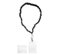 SEWACC Lot de 6 Set de Cordons Élastiques Noirs pour Badges D’identification, Lanières de Cou Extensibles en Polyester Doux, Porte-clés Rétractable Inclus, Bureau et Écoles, Détenteurs