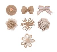 SEWACC Lot de 7 Nœuds en Lin Naturel pour Décoration de Mariage et Sapin de Noël Tailles Variées Accessoires Décoratifs pour Fêtes Mise en Page de Scène et Décoration Intérieure
