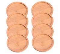 SEWACC Lot de 8 Coupelles Rondes en Bambou Anti-Fuite pour Pots de Fleurs Drainage pour Plantes Succulentes Diamètre Extérieur 65 CM Adaptées Balcon et Rebord de Fenêtre