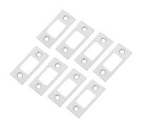 SEWACC Lot de 8 Gâches pour Portes Intérieures en Acier Inoxydable Plaques de Protection de Pêne Universelles 16 Vis Finition Acier Poli Accessoire de Serrure pour Maison Bureau et