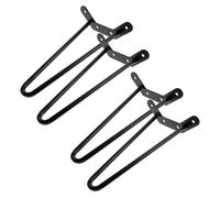 SEWACC Lot de Quatre Pieds de Meuble en Fer Noir Style Mid-Century Modern, Construction Robuste Patins de Protection, pour Bureau ou Maison