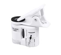 SEWACC Loupe de Téléphone Portable 60X Portable avec Clip Microscope Mini à Fort Grossissement Lumière LED Blanche et Violette Grossissement Réglable Accessoire D’Exploration