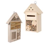 SEWACC Maison en Bois Extérieure pour Abeilles Design Cabane Suspendue, 2 Pièces pour Jardin, Augmente la Population D'abeilles Pollinisatrices, Environnement Sûr