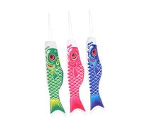 SEWACC Manches à Air De Poisson Décoratives pour Jardin, Lot De 3 Pièces 55 Cm, Décorations Suspendues Extérieures Colorées, Drapeaux Japonerie Koinobori pour Fête en Plein Air