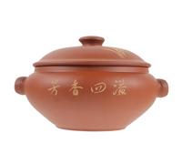 SEWACC Marmite Vapeur en Céramique 3L pour Cuisinière à Domicile Pot de Cuisson en Argile Couvercle Ustensile Cuisine Polyvalent pour Soupe et Cuisson à la Vapeur Restaurant et Maison