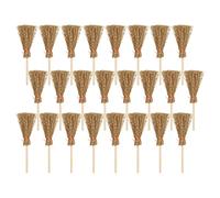 SEWACC Mini Balais de Paille avec Cordes Rouges 24Pc