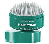 SEWACC Mini Brosse à Cheveux de Voyage Verte Brosse Plate Portable avec Amortisseur d’Air Démêlante pour Femmes Légère et Compacte Soin Doux du Cuir Chevelu