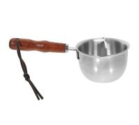 SEWACC Mini Casserole en Acier Inoxydable 304 Poignée en Bois Ondulé 8 Cm 150 Ml, Mini Pot Multifonction pour Verser Huile, Chauffer Lait et Fondre Beurre, Ustensile Cuisine Compact