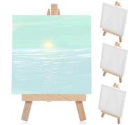 SEWACC Mini Chevalets en Bois Toiles à Peindre Blanches, Support de Toile Facile à Déplacer, pour Peinture en Petits Espaces et Artistes Professionnels