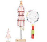 SEWACC Mini mannequin de couture féminin pour la confection de patrons avec règle et aiguille - 34 cm - Pour couture et décoration d'intérieur