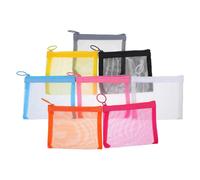 SEWACC Mini Trousse de Maquillage en Filet Fermeture Éclair Lot de 8 Pochettes Colorées Transparentes Petite Trousse de Voyage Étanche pour Cosmétiques Porte-Clés et Accessoires