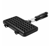 SEWACC Moule à Gaufres Antiadhésif en Aluminium Coulé Noir, Résistant au Four et Lavable, Outil de Cuisson pour Pâtisserie Maison et Gaufres Créatives