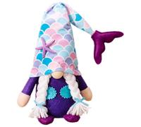SEWACC Nain de Mer en Peluche Queue de Sirène Poupée Naine Décorative d'Été Décoration Intérieure GNOME Nautique pour Salon Bureau Présent Fête Tropicale