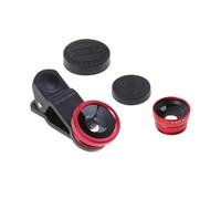 SEWACC Objectif Téléphone Portable Rouge Lentille Fish Eye Macro et Grand Angle Super Large Clip pour Smartphone X Installation Facile et