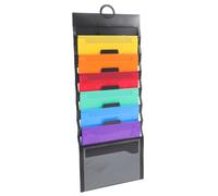 SEWACC Organiseur de Dossiers Mural Noir Épais Compartiments Sac de Rangement Portable Extensible pour Documents Trieur Accordéon Multifonction Organiseur Suspendu Bureau
