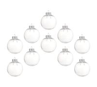 SEWACC Ornement Mural Boules D'ornement Remplissables en Plastique Transparent 8Cm 10Pcs Boules D'ornement De Noël Arbre De Noël Ornements Suspendus pour La Maison De Fête De Mariage