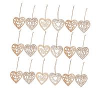 SEWACC Ornements En Bois Cœur 40 Pièces Pièces De Bois Vierges Naturel Lot Décoratif Pour Mariage Loisirs Créatifs Décoration Suspendue Thème Saint-valentin Usage Polyvalent