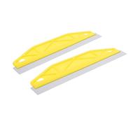 SEWACC Outil de Finition Bordure Peinture en Acier Inoxydable Jaune, Lot de 2 Protections pour Plinthes et Coins, Guide de Découpe Précis pour Papier Peint et Peinture Murale,