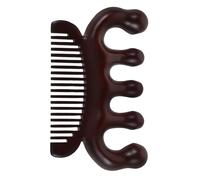 SEWACC Outil Multifonction pour Cuir Chevelu Stimulé en Bois de Santal à Dents Larges Peigne de Massage à Tête Boule et Massage Dual pour Soins Capillaires Quotidien