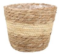 SEWACC Panier à Plantes Tressé en Paille Naturel Jardinière Petite Taille Beige Panier pour Composition de Fleur et Décoration D’Intérieur Simple pour Fleurs Fraîches et Séchées