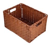SEWACC Panier de Rangement Tressé Imitation Rotin Grosse Capacité, Design Rétro, Solution Pratique pour Écoles et Maisons, Matériau Fer et Pp, Style Unique et Esthétique