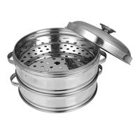 SEWACC Panier Vapeur en Acier Inoxydable 20 Cm avec Poignées, Lot de 2 Set de Set de Paniers 1 Couvercle, Cuiseur Vapeur Alimentaire Polyvalent pour Légumes, Raviolis et Petits Pains,