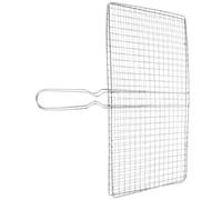 SEWACC Paniers à Griller en Acier Inoxydable 20X35 CM Panier Barbecue Grillé pour Poisson Fruits de Mer et Légumes Maille Résistante Accessoire Portable pour Camping Pique-Niques et