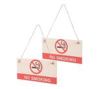 SEWACC Panneau d'interdiction de fumer en bois 2pcs avec avertissement efficace pour espaces extérieurs et zones commerciales
