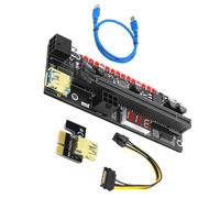 SEWACC Pci-e to Riser Cable with LED Display and Running Light for Gpu Mining Rig Compatible with Slots Stable Voltage Regulation and Overcurrent Protection