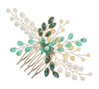 SEWACC Peigne Décoratif Mariage en Métal Doré, Accessoire de Coiffure Élégant pour Femmes, Bijou de Cheveux Scintillant pour Bal et Cérémonie, Taille Compacte, Design Champêtre Naturel