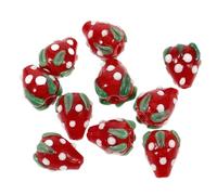 SEWACC Perles De Fraise en Plastique 10pcs pour DIY Accessoires De Bijoux Perles D'espacement Artisanat Créatif Décoration De Bracelet Présents d'anniversaire