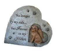 SEWACC Pierre Tombale pour Animaux Résine Statue Commémorative Chien Forme de Cœur Ornement pour Jardin Souvenir Personnalisé en Mémoire Fidèle