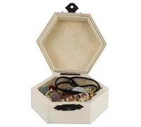 SEWACC Pierres de Chakra Naturelles en Cristal et Bois, Pendentif Cœur Irrégulier, Coffret Présent en Boîte Bois, pour Contemplation et Colliers, Décoratif, Aide la Couleur